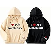 goiofot Custom Embroidered Matching Couple Hoodie & Sweatshirt, Personalized Gift for Girlfriend Boyfriend Valentines Day Birthday Christmas Anniversary