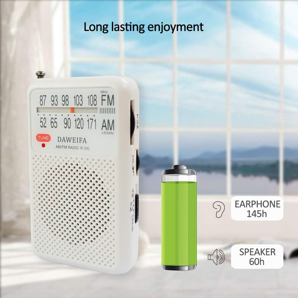 AM FM Radio Portable – Best Reception Transistor Radio/Longest Lasting Battery Operated Radio (2AAA) / FM AM Pocket Radio, Long Range(Black): Home Audio & Theater