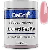 DeEnti Acrylic Nail Powder for Nails, Pink Acrylic Powder, Dark Pink 2oz | Bubble-free, chip-resistant Dark Pink acrylic powder for long-lasting nails, ideal for carving, extensions, and fake nails