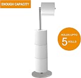 Crystals Freestanding Toilet Roll Holder 2 in 1 Stainless Steel Silver view 8