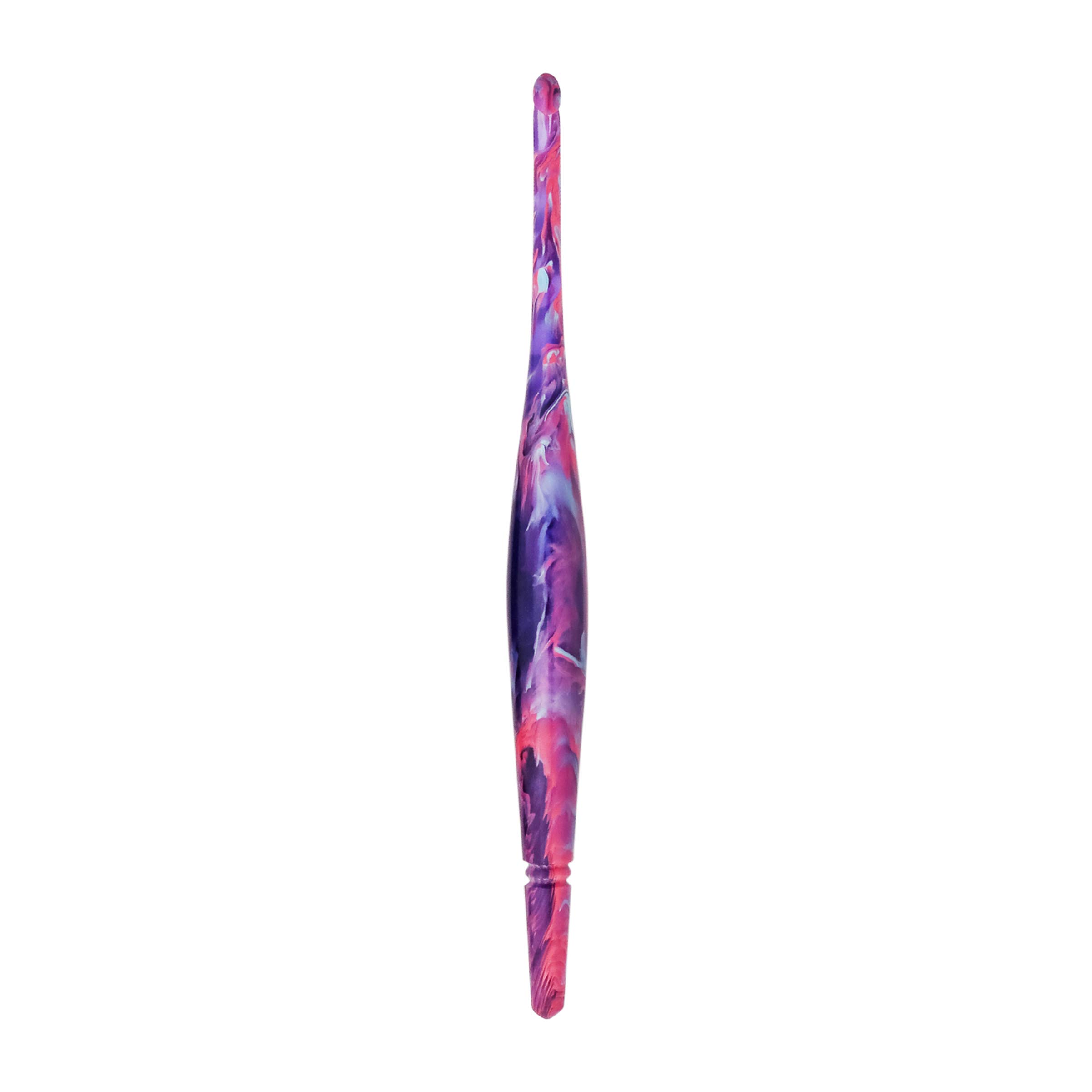 Ommi Crochet Ergonomic Handle Crochet Hooks Handcrafted 7 inch Crochet Hook Knitting Needle, Craft Yarn Weave Best Gift! (Purple, 10 mm)