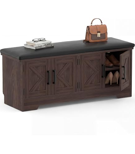 Amazon.com: ZXOXZ Storage Bench with 2 Adjustable Shelves