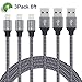 Xcords(TM) 3Pack 6FT Nylon Braided Lightning to USB Syncing and Charging Cable Data Cord Compatible with iPhone 7/ 7 Plus/ 6/ 6 Plus/ 6s/ 6s Plus/ 5/ 5s/ 5c/ SE/ iPad /iPod and More(black&charcoal)