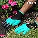 SOILS premium garden genie gloves made of natural latex rubber with right hand fingertip claws for digging, raking and hands protection