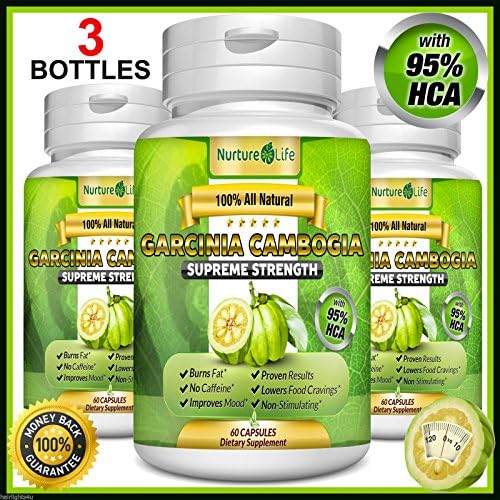 3 x Bottles 180 Garcinia CAMBOGIA Capsules 95% HCA Diet Weight Loss 3000mg Daily