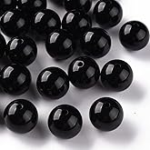 DanLingJewelry 100Pcs Black Acrylic Round Beads 20mm Chunky Bubblegum Beads for Necklace Bracelet Jewelry Making Craft Supplies