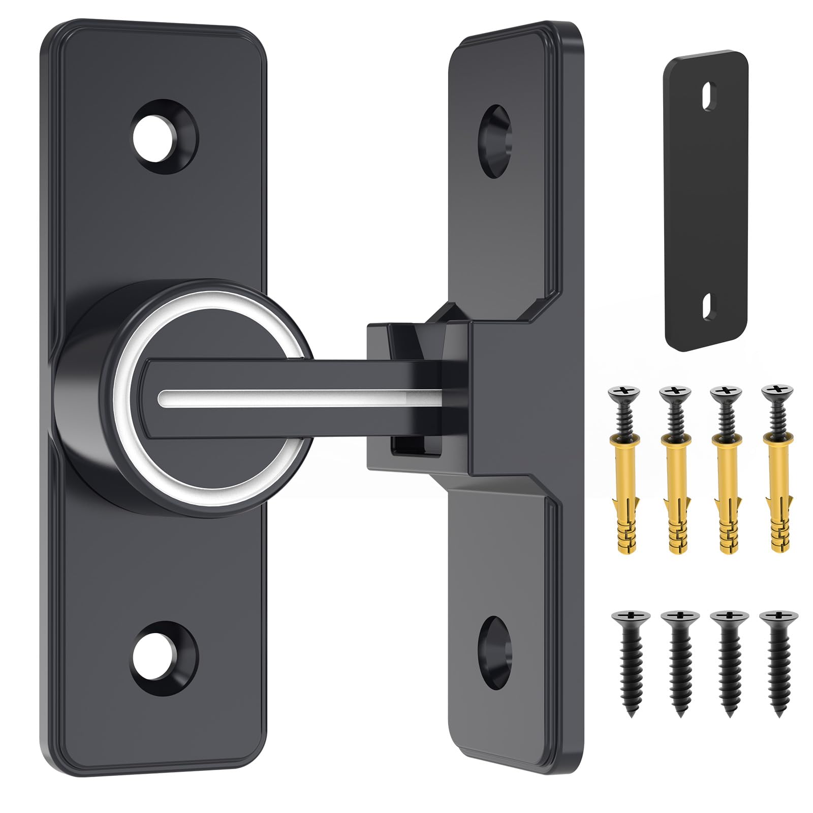 Photo 1 of Barn Door Lock Hardware, 90 Degree Heavy Duty Gate Latches Flip Latch Safety Door Bolt Latch Lock, Barn Sliding Door Latch Lock Suitable for Garden, Bathroom, Outdoor, Garage, Window