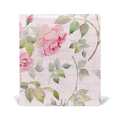 Alaza Aquarelle Rose Fleur Vintage Réutilisable En Cuir