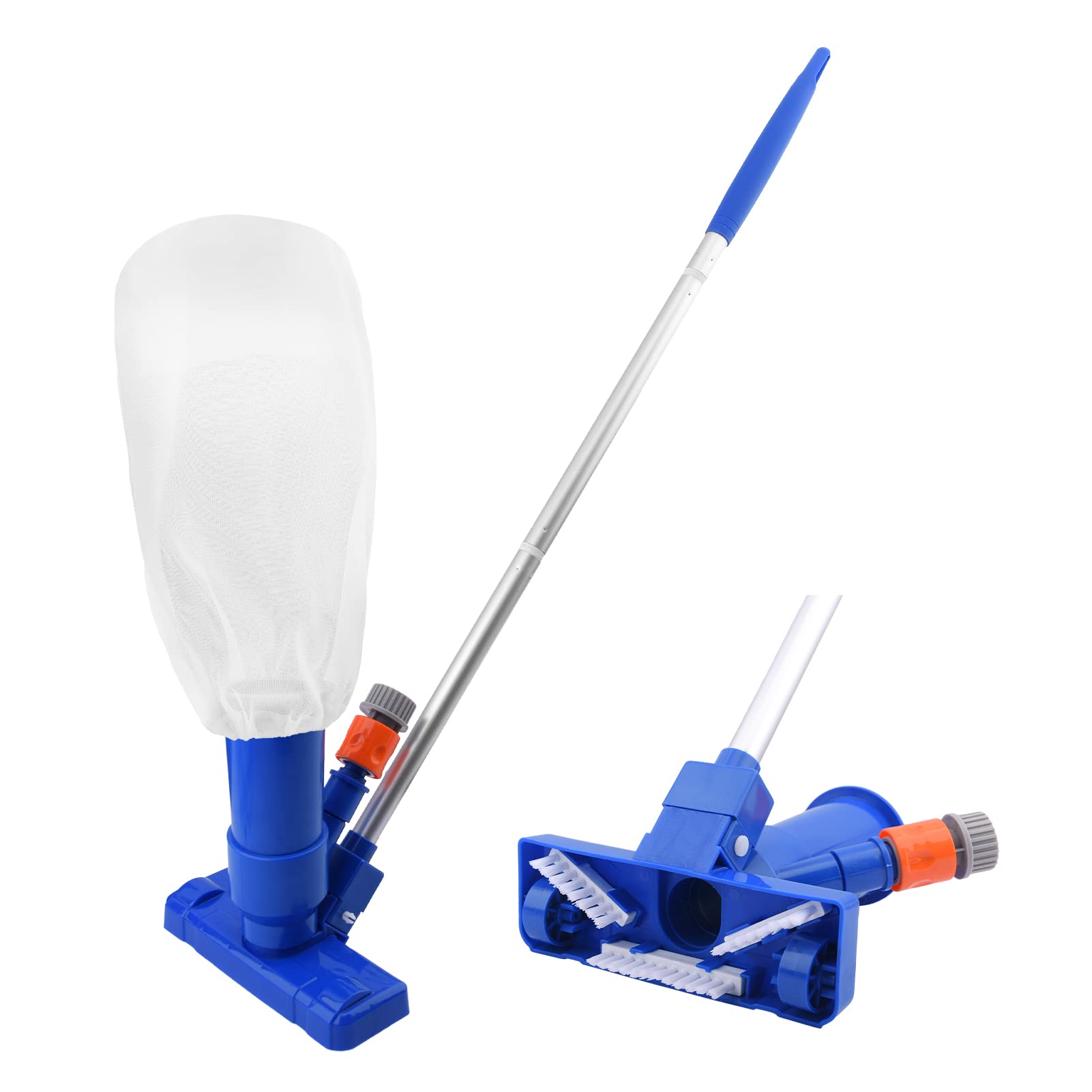 Photo 1 of Handheld Pool Vacuum for Above Ground Pool, Portable Pool Vacuum Jet Underwater Cleaner with Brush, Net Bag, 4 Sections Telescopic Pole & Handle Pool Cleaning Kit for Spas, Ponds, Floors, Fountains