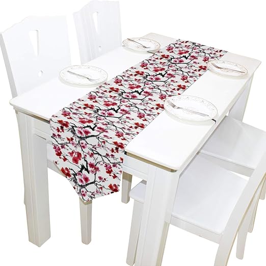 Amazon Com Wihve Table Runner Japanese Style Cherry Blossom