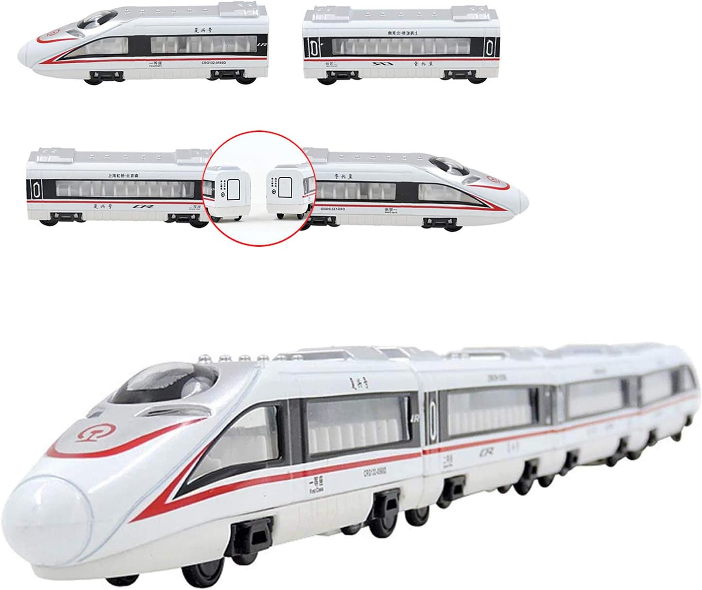 Train Model, CRH Passenger Train Set Metro Subway Railway Model Magnetic Metal Pullback travel Trian Diecast Gift