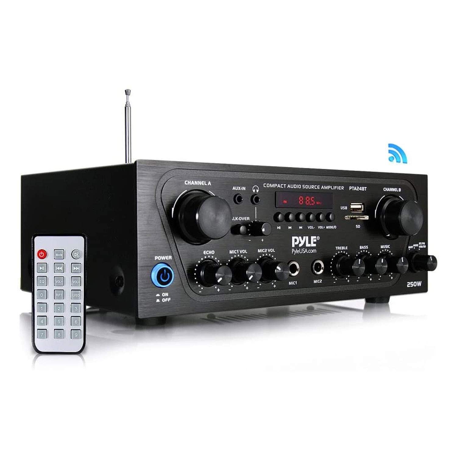 Pyle Home PTA24BT 250-Watt Compact Bluetooth Audio
