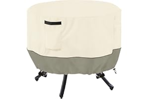 LSongSKY Round Patio Table Cover - Waterproof, Suitable for 36 inch Round Patio Table (36"DIA x 23"H), White & Grayish Green