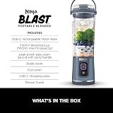 Ninja Blast Portable Blender 530ml Cordless Leakproof Sip Spout Denim Blue view 2