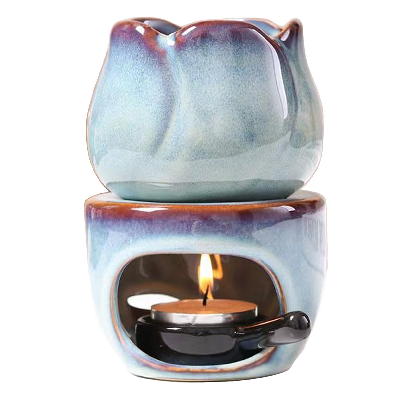 Essential Oil Burner, Essential Fragrance Wax Melts Burner Removable Aromatherapy Burner with Tealight Spoon Aromatherapy Ornament for Home Bedroom Decor Housewarming Gift