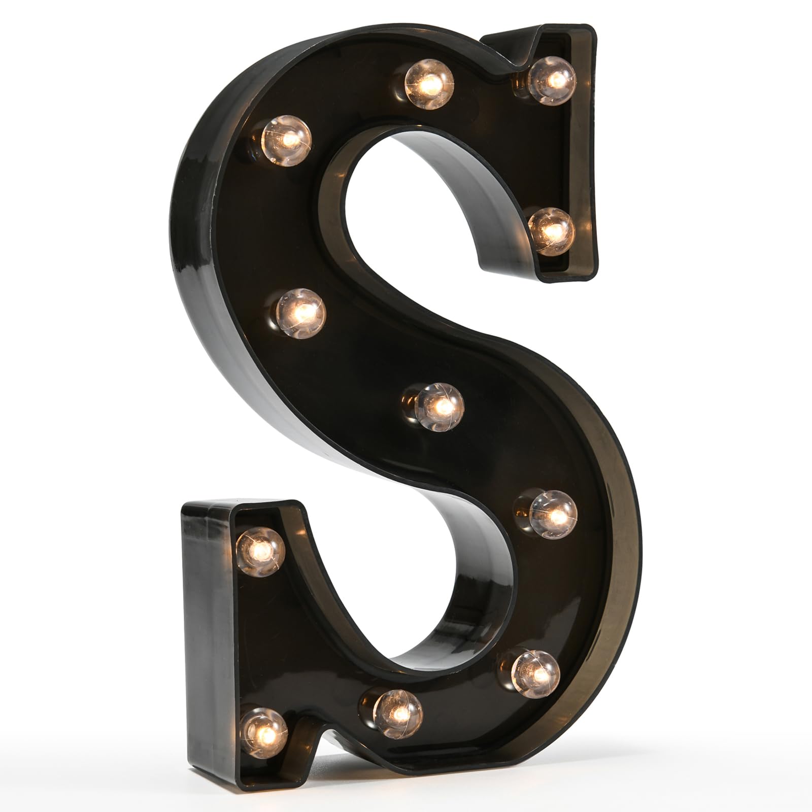 Photo 1 of Black Alphabet Marquee Letters Sign LED Marquee Number Lights Sign for Night Light Home Bar Christmas Lamp Birthday Party Wedding Decoration S