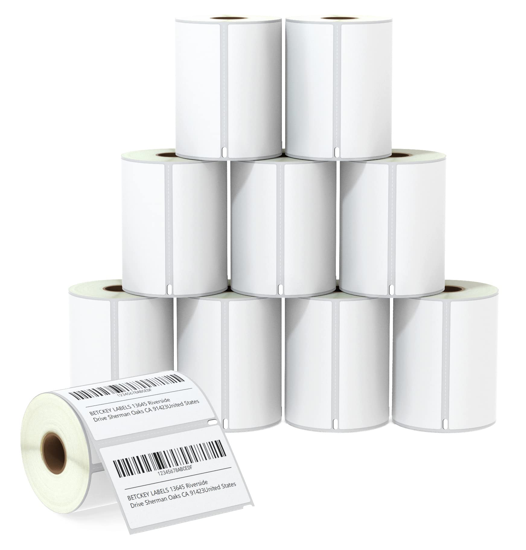 BETCKEY - 10 Rolls S0947420 Self-Adhesive Labels, 102mm x 59mm, 5750 High-Capacity Shipping Labels Compatible with DYMO LabelWriter 4XL, NOT Fit 550 or 5XL