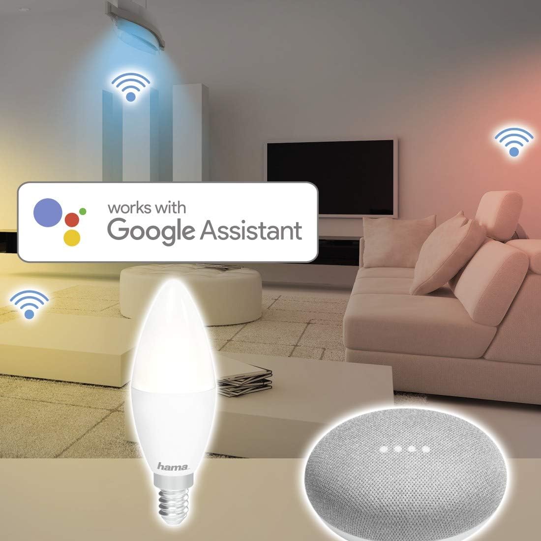 WiFi LED Light Bulb, E14, 4, 5W, White, Adjustable, Multicolored - Image 5