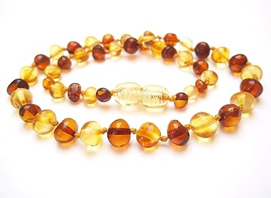 NATUR BERNSTEIN KETTE HALSKETTE ECHTE BALTISCHE BERNSTEIN (35cm) Amberta