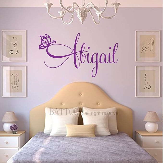 Amazon.com: BATTOO Personalized Girls Name Wall Decal ...