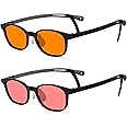 BRADDELL OPTICS Kids' FL-41 Rose & FL-60 Brown Migraine Light Sensitivity Glasses for Fluorescent LED Lighting, Photophobia and Computer Screens - Adjustable Temples for Children
