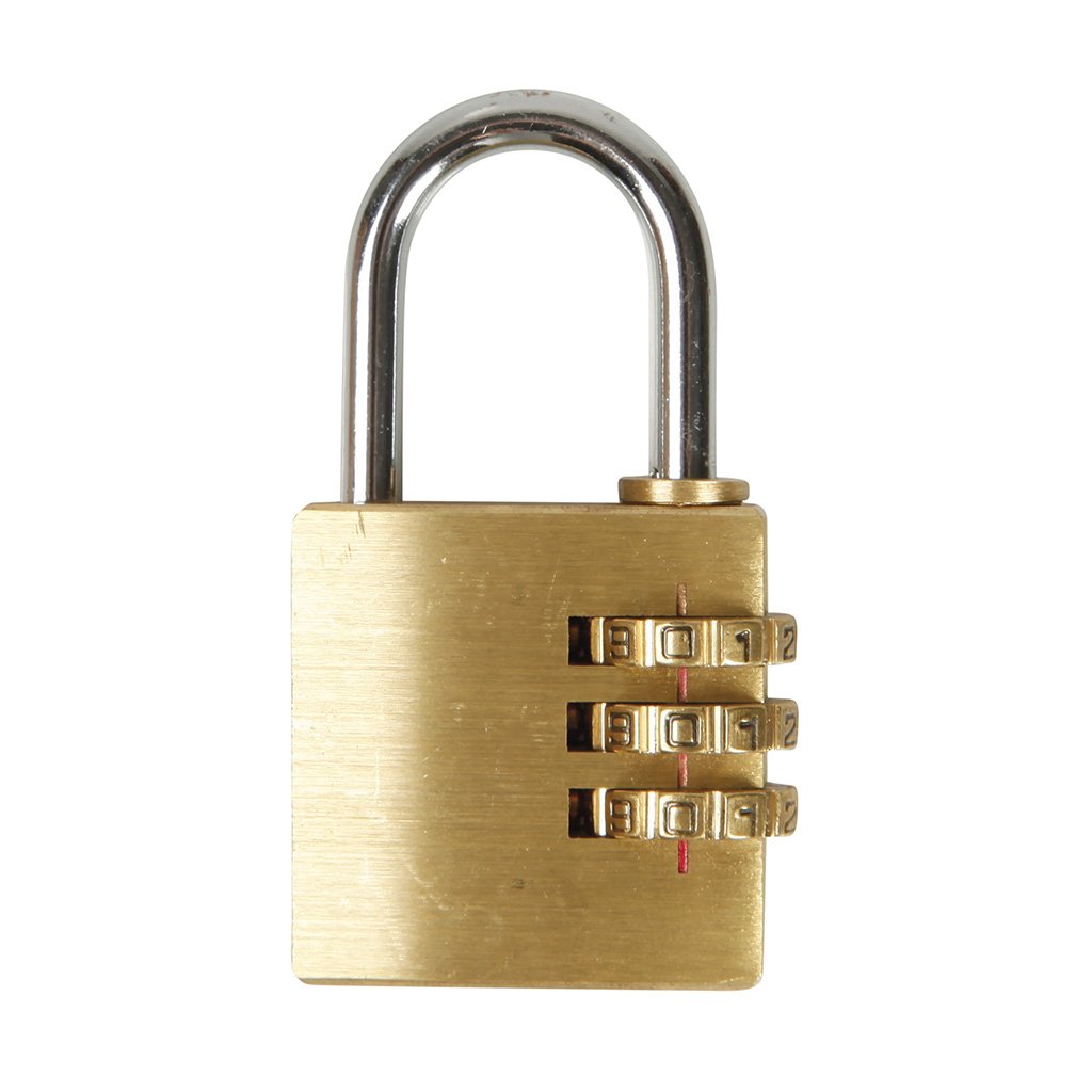 Cogex 80724 3 30 mm Brass Lock, Gold