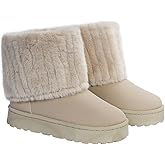 Harssidanzar Winter Ankle Boots for Women EVA Sole Warm Faux Fur Outdoor Walking Boots CL208US