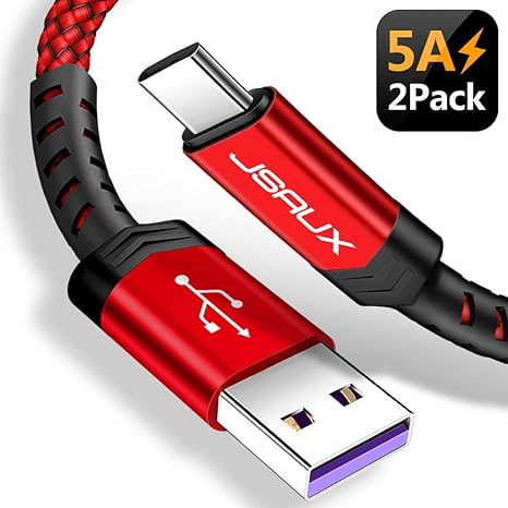 USB Typ C Kabel 5A [1M 2 Stück] JSAUX Schnell Ladekabel für Huawei P30 P20 P10 Pro Mate20 Lite Mate9 Mate10 Plus P9 QC3.0 Sma