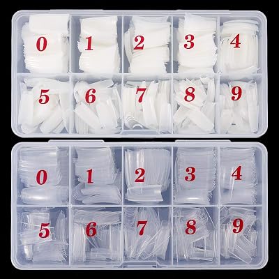 Hyrew FANTESI 1000 Pcs Acrylic Nail Tips French Half Cover U Shape