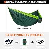 AnorTrek Camping Hammock 210T Parachute Nylon 500 lb Capacity with Straps view 4