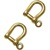 kokungkuan D-Rings with Screw Horseshoe U Shape Shackle for Key Holder Zip Puller Purse Bracelet 2 pcs