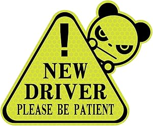 biinfu New Driver Sticker for Car, Funny Vehicle Sign Sticker for Student Driver，Reflective Waterproof-Yellow