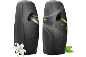 BINEDHEI Automatic Wall Mount/Free Standing Air Freshener Dispenser Auto Fragrance Dispenser Programmable Aerosol Spray Perfume Dispenser for Hotel, Bathroom, Office, Commercial Place (Black)