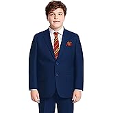 Marvelous World Boys' Plus Size Husky Stretch Suit Set, Youth Suit Size 8-20, Adjustable Waist