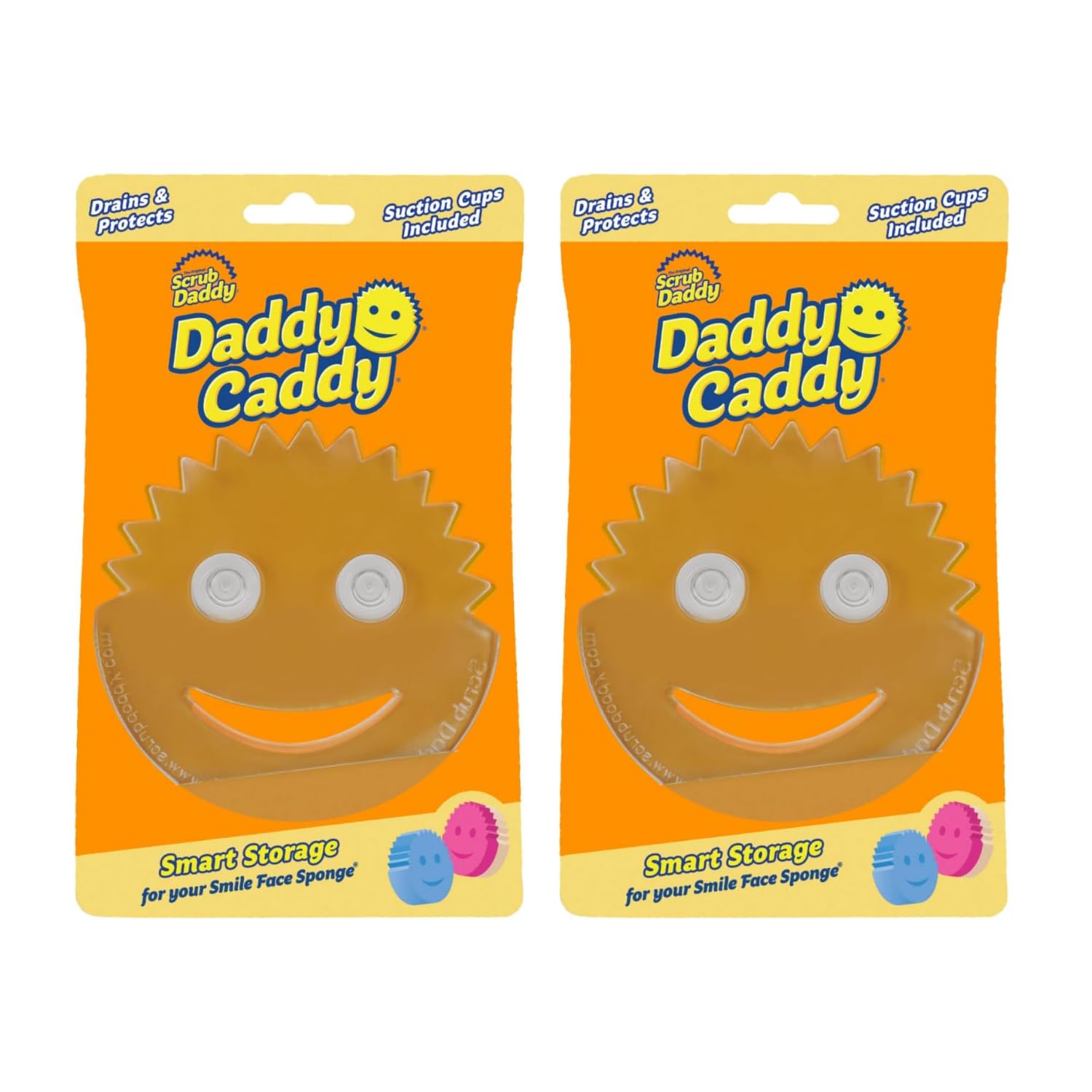 Scrub Daddy Holder for Sink Caddy Dish Sponge & Cleaning Organiser, Quick Dry Kitchen Accessory, Bathroom Organiser, Washing Accessories, Under Sink Sponge Holder 2 Pack