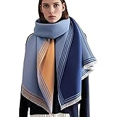 WaJuemy Winter Scarf for Women Dressy Evening Pashmina Shawl Wraps Open Front Poncho Blanket Fashion Travel Shawls Cape Wrap