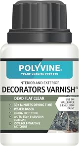 Polyvine Decorators Varnish Dead Flat 100ml UV Water Based Varnish
