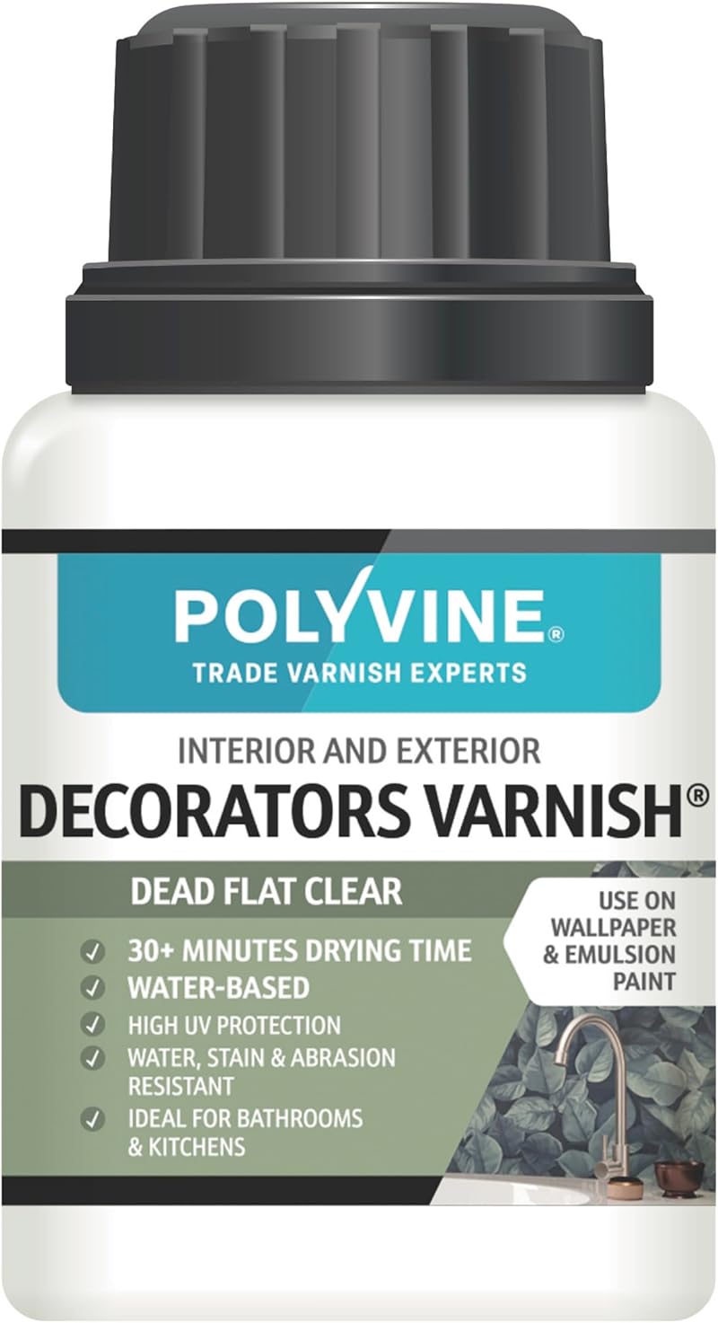 Polyvine Decorators Varnish Dead Flat 100ml UV Water Based Varnish