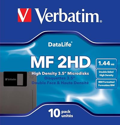 Verbatim 87410 MF2HD 3.5 Inch DS/HD Floppy Disks 1.44MB IBM Preformatted Pack