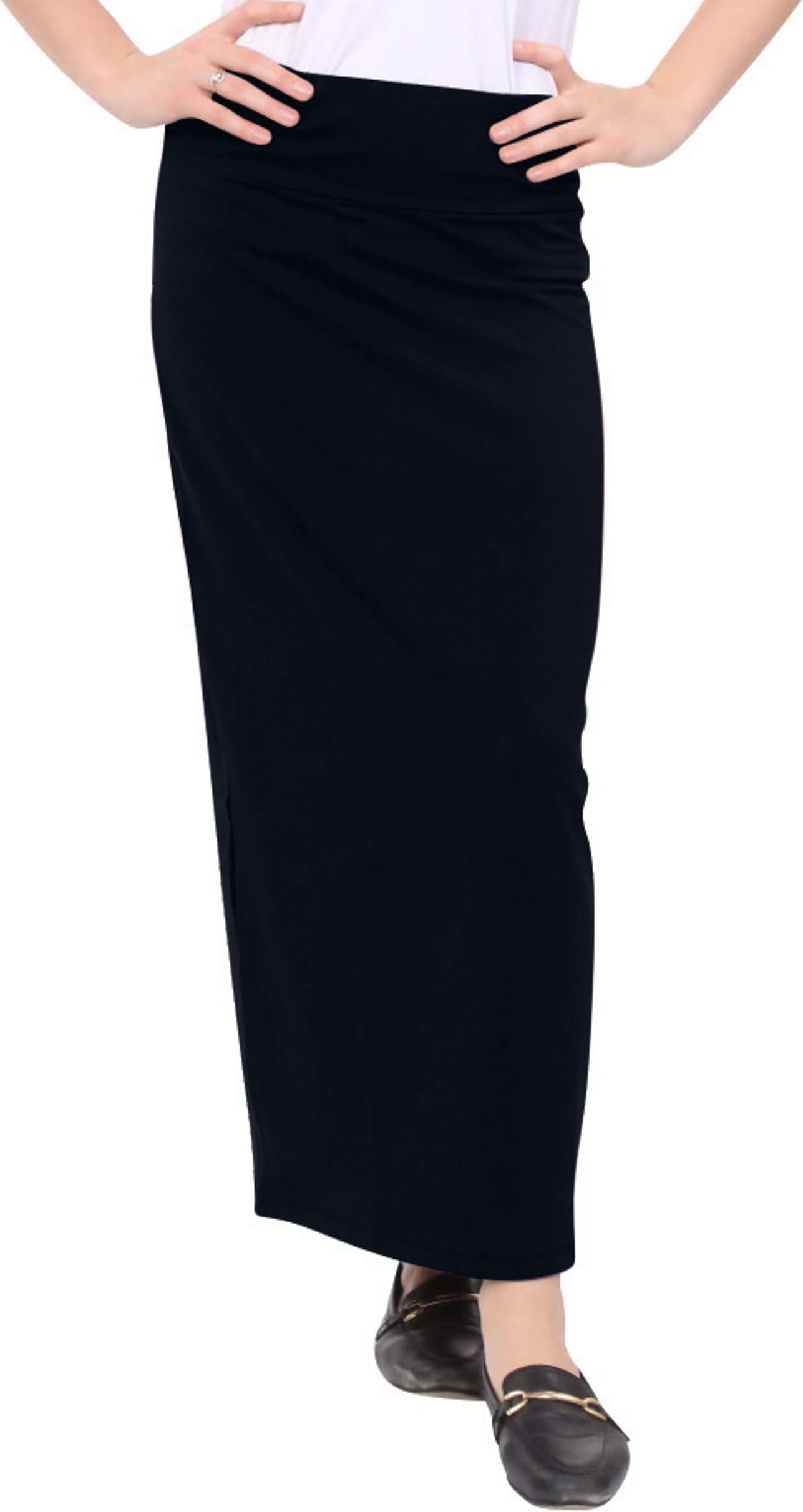Kosher CasualWomen's Modest Cotton Stretch Long Maxi Pencil Skirt