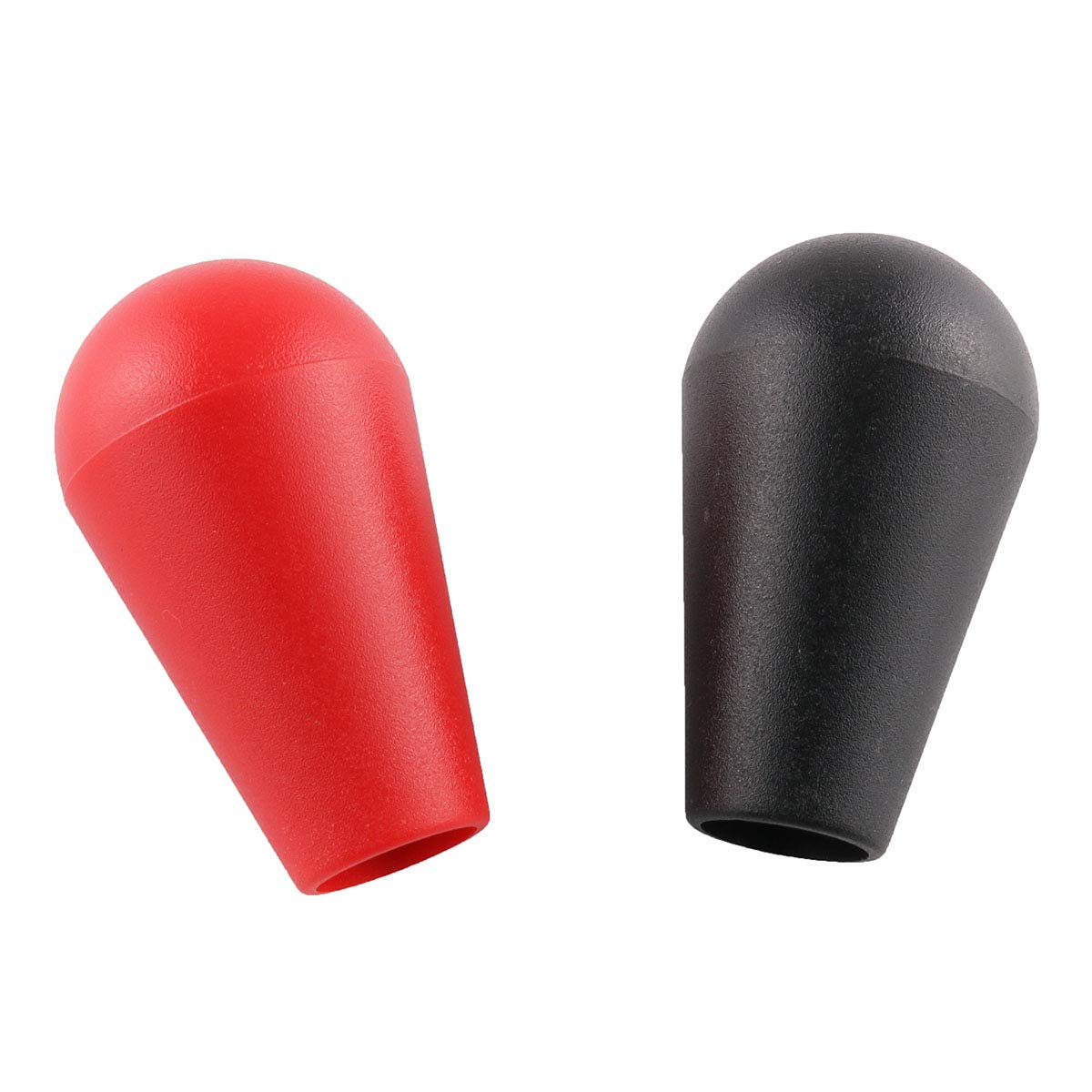 E-outstanding 2pcs American Style Water Drop Shape Replacement TopBall Handle Arcade Ball Top for Arcade1up/ Zippy/SANWA/SEIMITS Joystick, (1 x Red + 1 x Black)