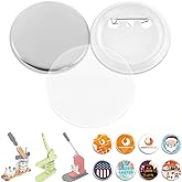 BEAMNOVA 500 Sets 44mm / 1.73 in Button Supplies for Pin Maker Machine | Approx. 1-3/4 inch Blank Refills Making Parts, for Hand Press Round Badge Machine, DIY Crafts, Business, Gifts