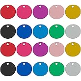 Framendino, Pet ID Tag Colorful Blank Round Double Sided Pets ID Tag Name Phone Number ID Tags Aluminum Charms