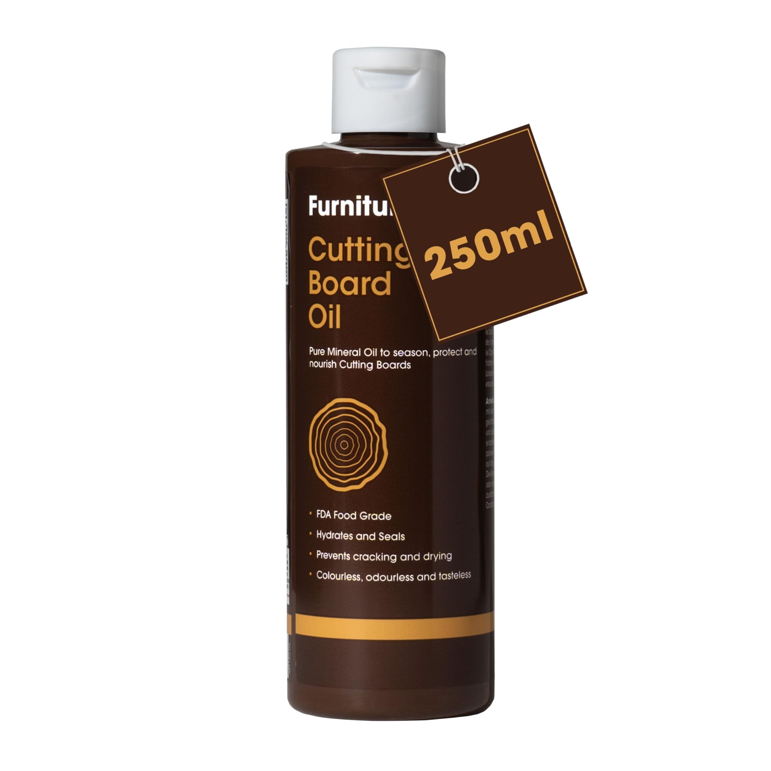 Chopping Board Oil - Premium Food Grade Mineral Oil to Protect and Restore Wood Cutting Boards, Butcher Blocks, Countertops - 250ml