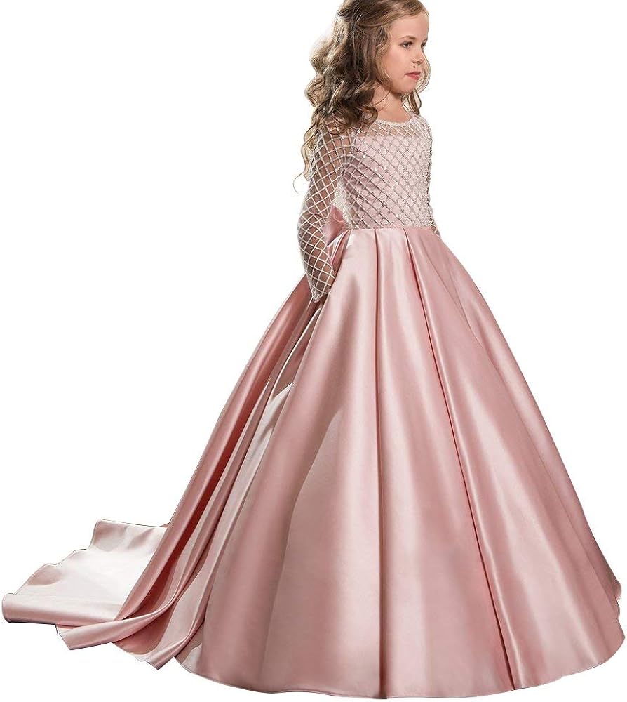 Amazon Com Floor Length Princess Pink Tulle Prom Ball Gown