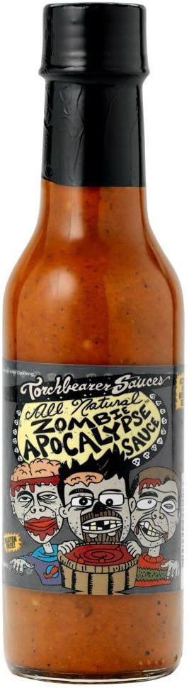 Zombie Apocalypse Ghost Chili Hot Sauce and X-Large "I Survived the Zombie Apocalypse" T-Shirt Bundle