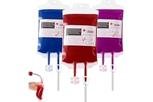 AHKUNMT 15pc Vampire Blood Bags, Reusable Drink Pouches for Halloween Party Supplies
