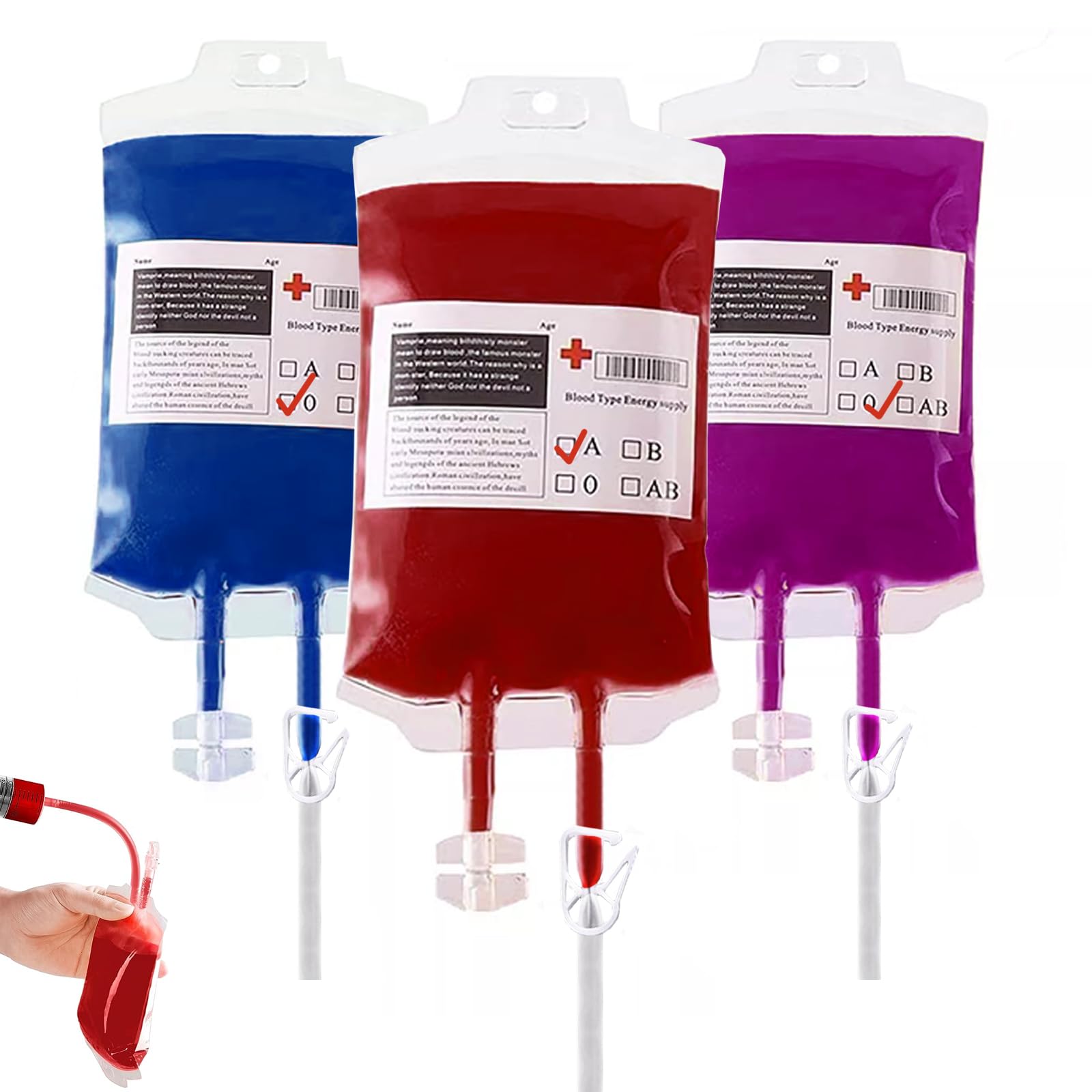 Photo 1 of 15pc Vampire Blood Bags, Reusable Drink Pouches for Halloween Party Supplies