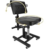 ZG Fourth Gen Hydraulic Tattoo Chair w/Level 3 Explosion-Proof Lift, 360&deg; Rotating Memory Foam Cushion &amp; Adjustable Backrest for Artists and Clients