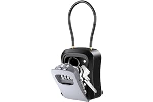 Ankilo Key Lock Box for Outside, Lockbox for Keys, Reliable 4-Digit Combination Security Lockbox for Home, Realtors and Garage Spare Keys